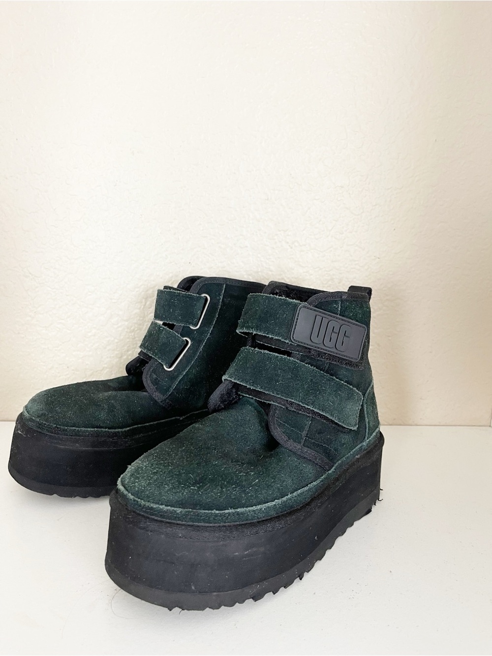 UGG Neumel Platform boots in Black Suede Ankle Boot with Dual Straps - Picture 15 of 16